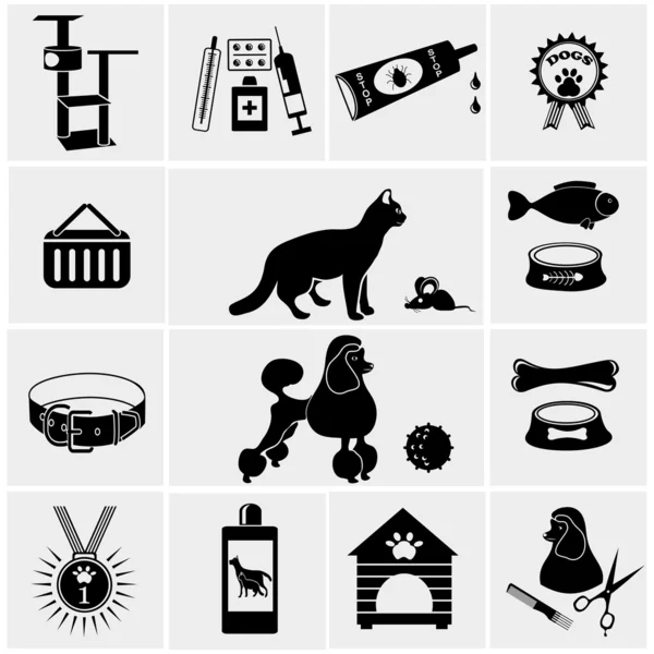 Husdjur ikoner — Stock vektor