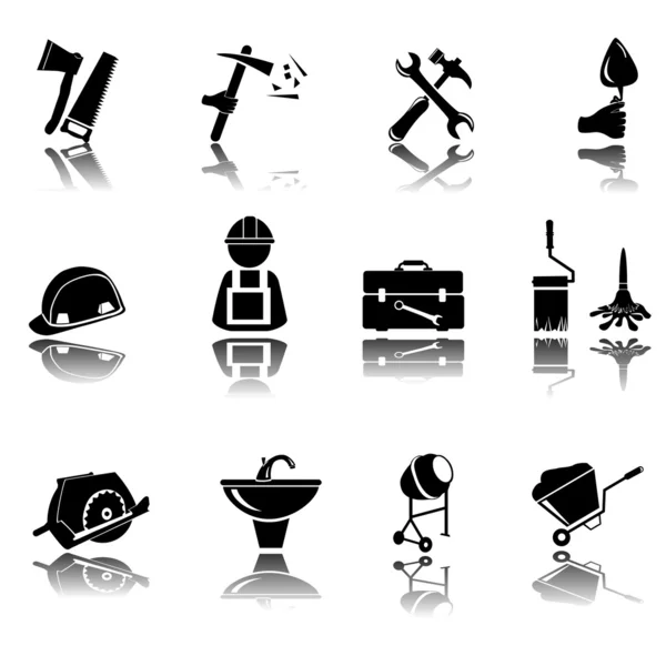 Iconen voor de bouw — Stockvector