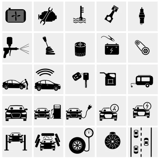 Iconos de mantenimiento del servicio de coche — Archivo Imágenes Vectoriales