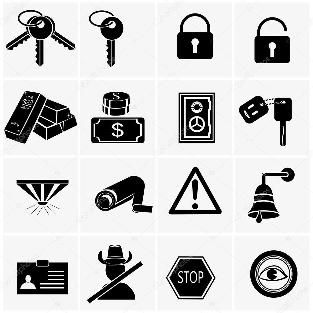 Security and warning icons