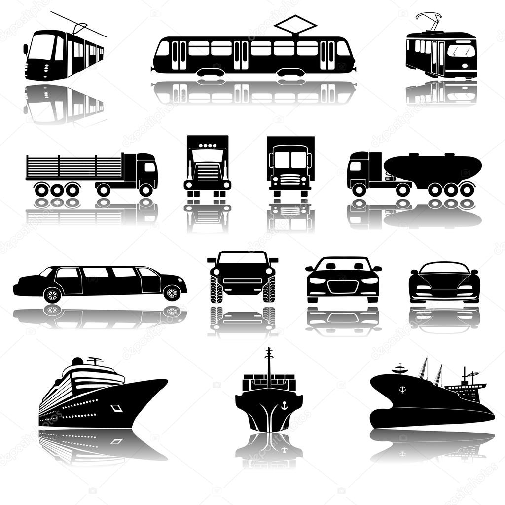 Transportation icons.