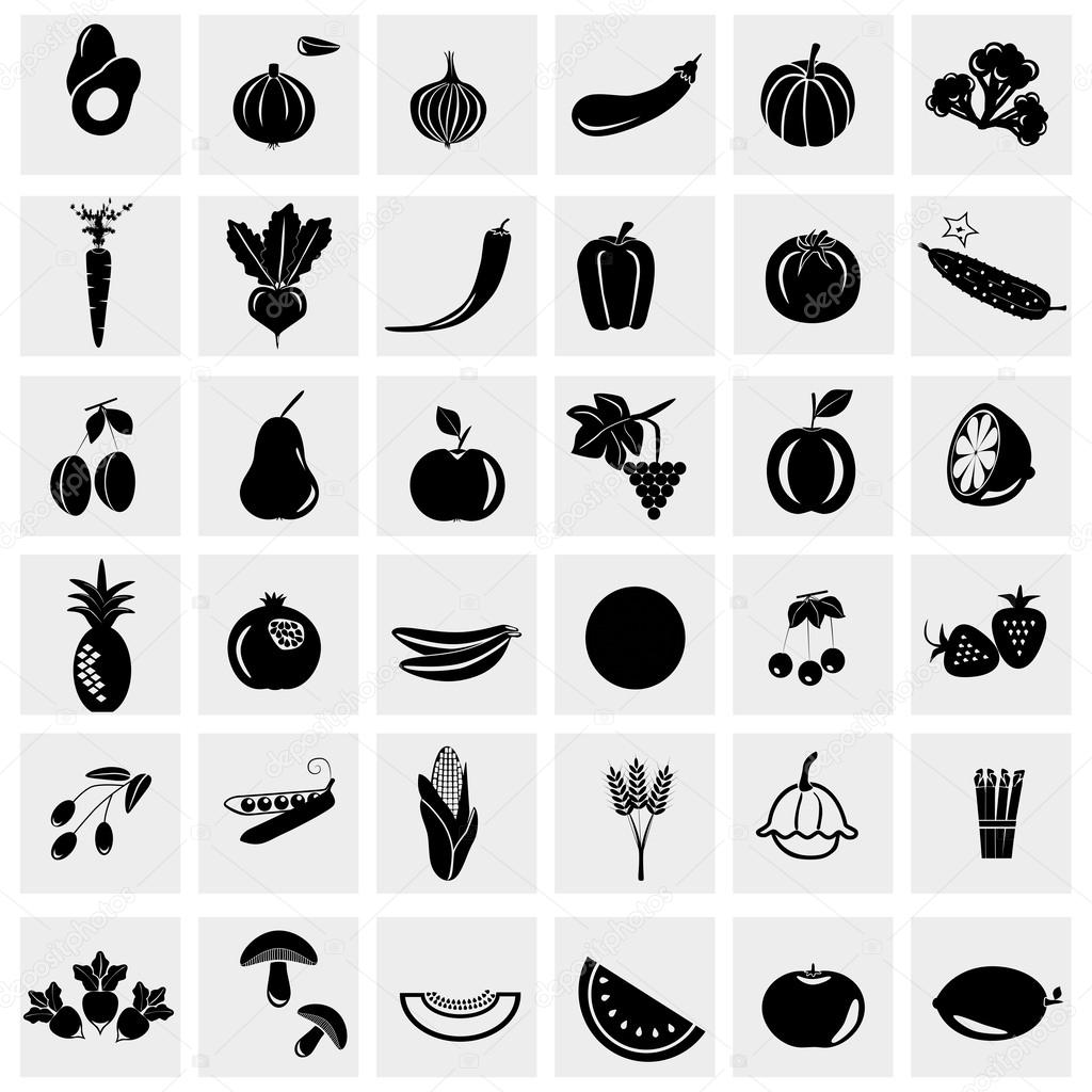 Fruit and Vegetables icon set