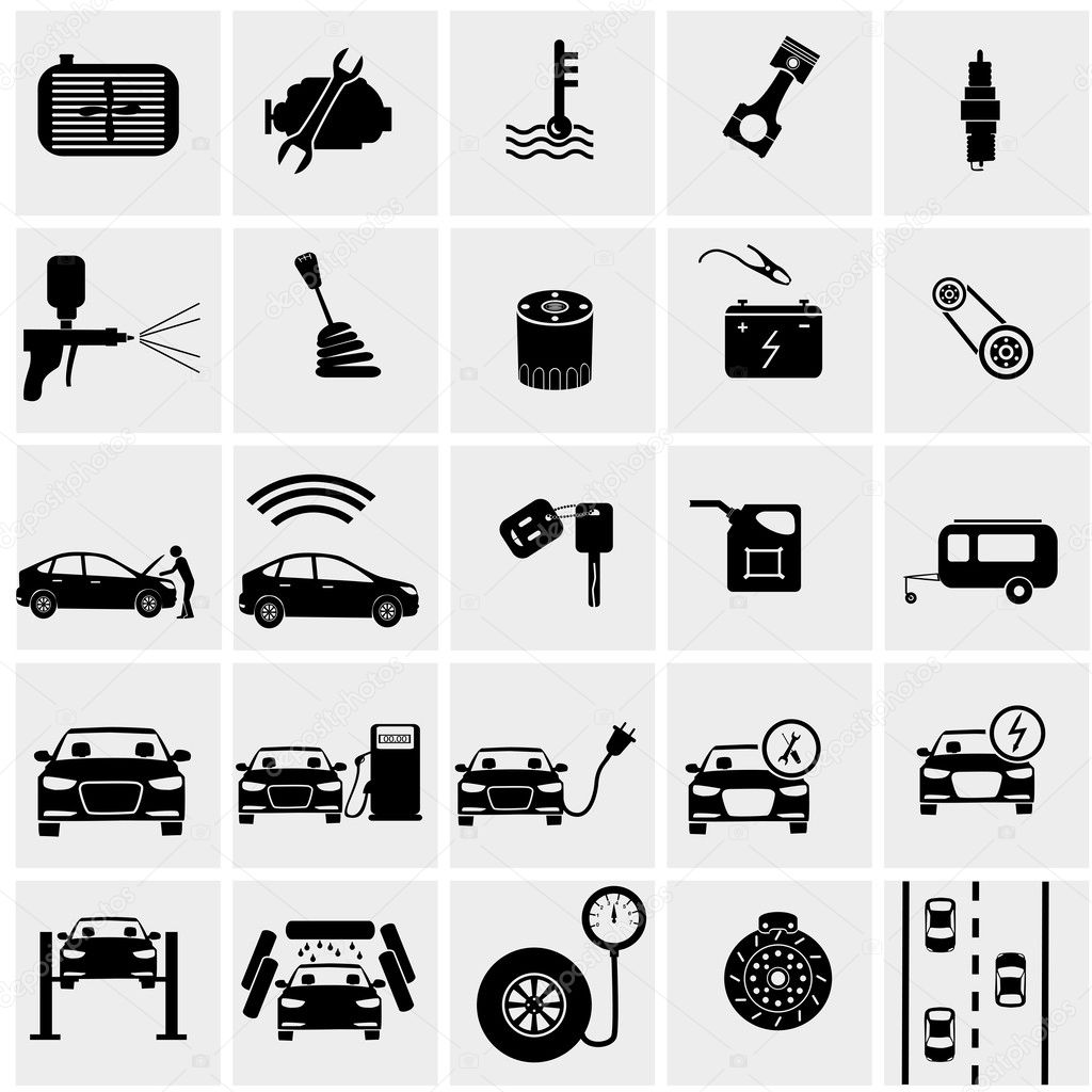 Car service maintenance icons