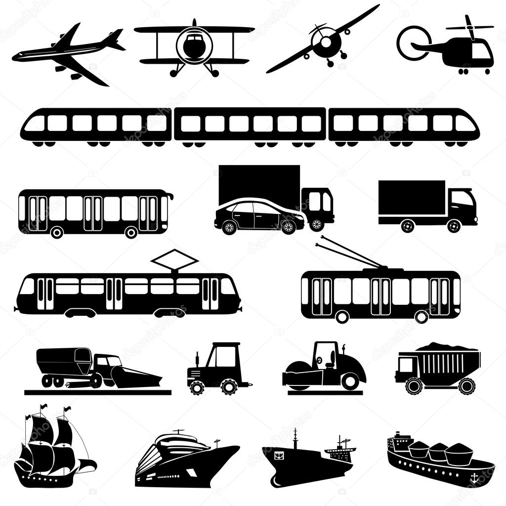 Transport icons set