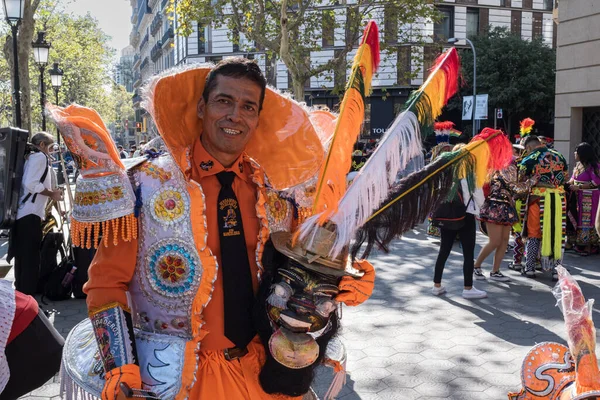 Dia Hispanidad Або Святкування Дня Іспанської Спадщини Грація Авеню Барселоні — стокове фото