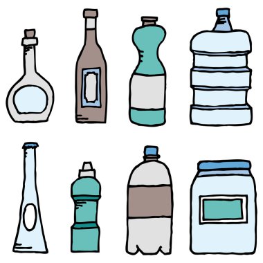 vektör şişe koymak ya da sıvı gemiler