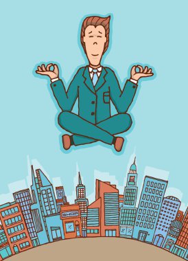 huzur içinde meditasyon işadamı