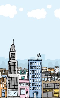 vektör cartoon city ile boşaltmak
