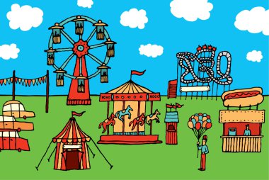 karikatür karnaval. Eğlence Parkı