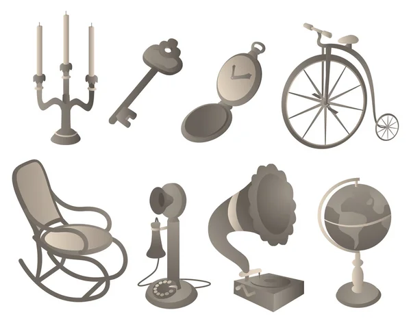 Antique objects set — Stock Vector