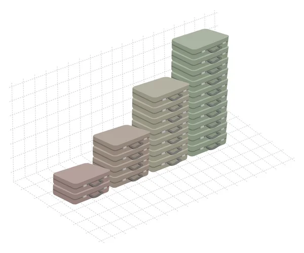 ब्रिफकेस ग्राफिक बार वाढत — स्टॉक व्हेक्टर