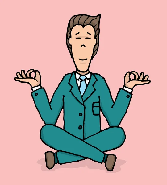 Meditação de negócios. Yoga no trabalho —  Vetores de Stock