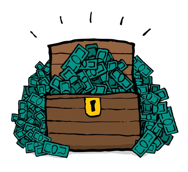 Money chest. Treasure — Stock Vector