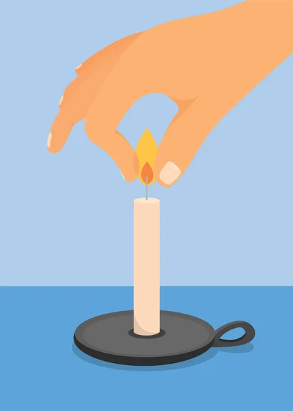 Putting out a candle — Stock Vector