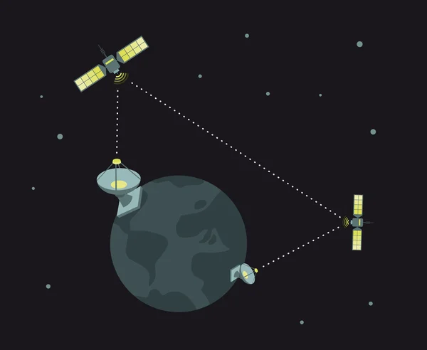Телеком супутникове робочих — стоковий вектор