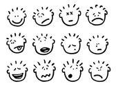 Vektorové kreslené tváře a emoce