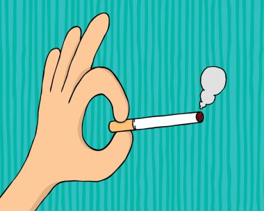 Elin sigara tutarken