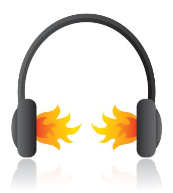 yüksek sesle müzik sallanan. kulaklıklar yanıyor