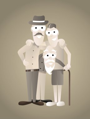 Üç kuşağın klasik aile fotoğrafı.