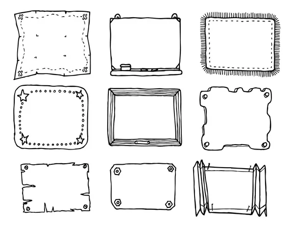 Conjunto de marco de vector dibujado a mano — Archivo Imágenes Vectoriales