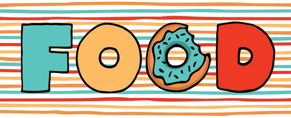 Donut coloré dans la nourriture — Image vectorielle