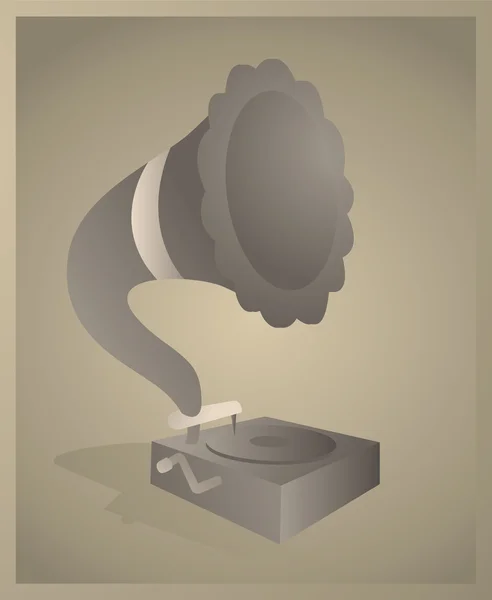 Vettoriale cartone animato vintage di un grammofono — Vettoriale Stock