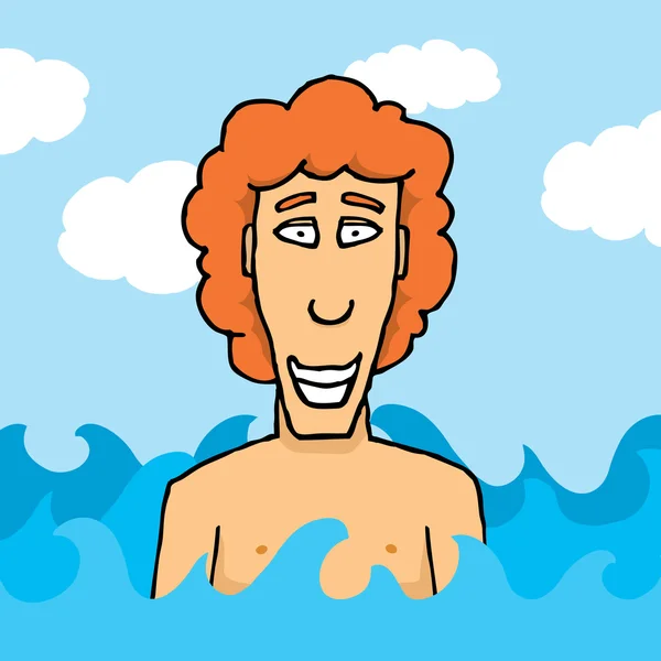 Happy guy enjoying the sea — Stock Vector