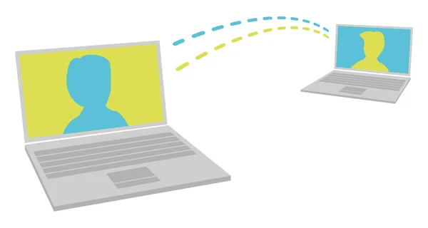 Comunicación por ordenador portátil — Archivo Imágenes Vectoriales