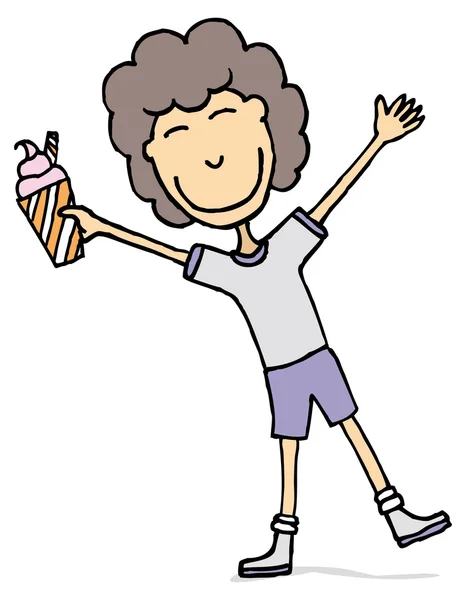 Šťastné dítě se zmrzlinou — Stockový vektor