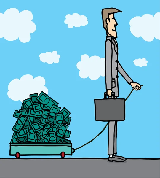 Businessman carrying money — Stock Vector