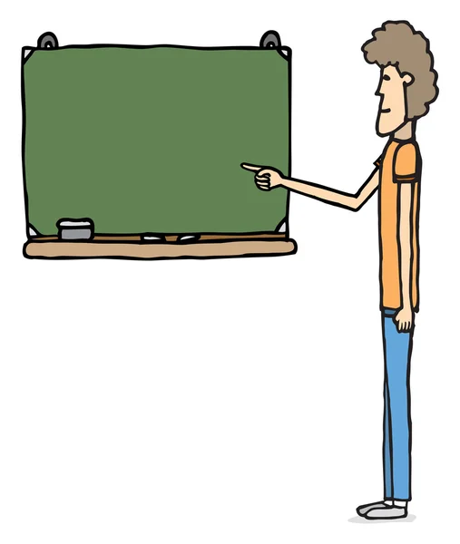 Kid in front of blackboard — Stock Vector