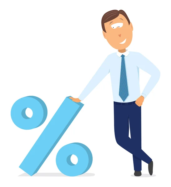 Empresário e percentagem. símbolo de desconto —  Vetores de Stock