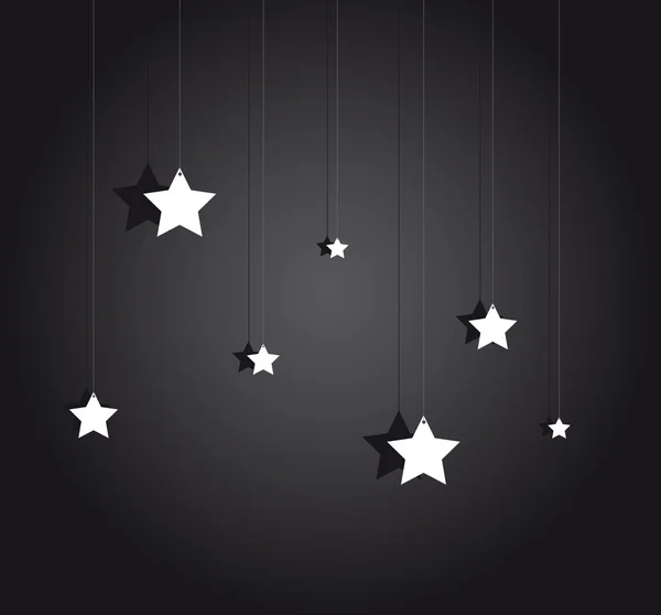 Night stage with hanging stars — Stock Vector