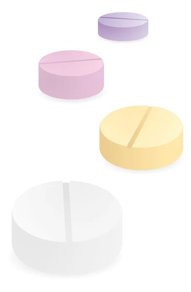 Píldoras adicción o medicamentos de color drogas — Vector de stock