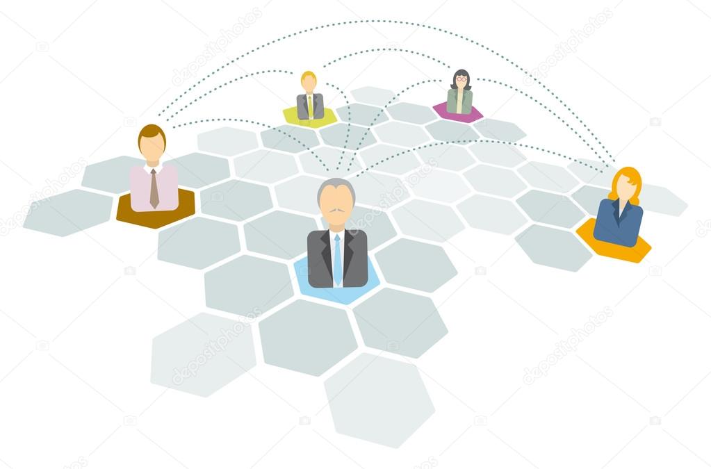 Business connecting or Networking icons