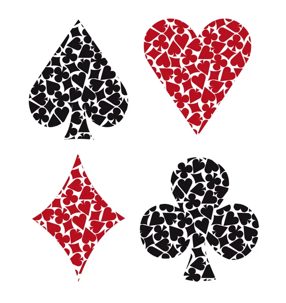 Textured poker deck icons — Stock Vector