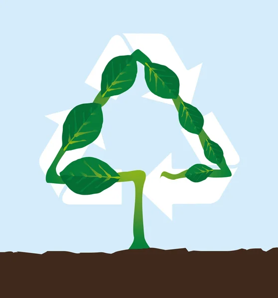 Symbole naturel de recyclage des plantes — Image vectorielle