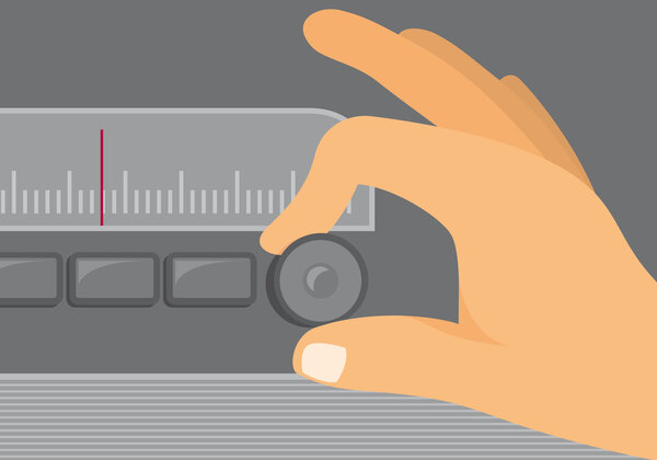 Afinación de radio antigua — Vector de stock