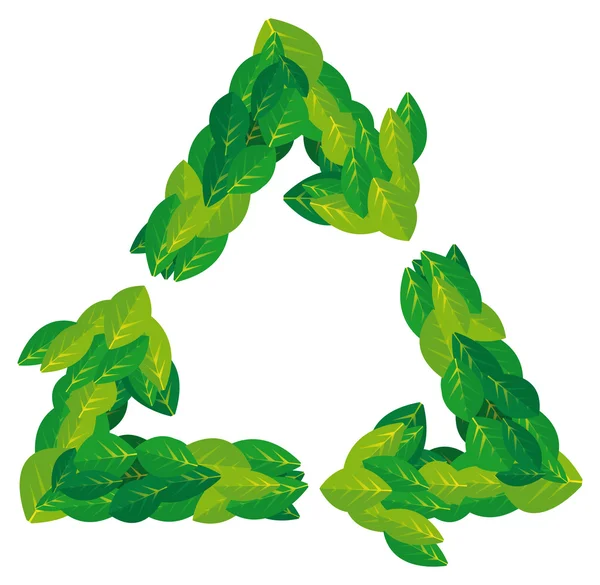 Zanechává symbol recyklace přírody — Stockový vektor