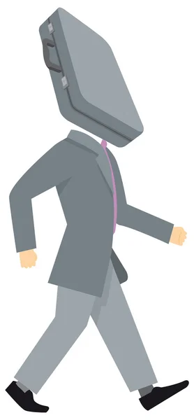 Homme d'affaires avec une chose sur la tête . — Image vectorielle