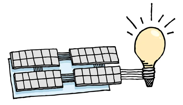 Energía solar. Idea renovable — Vector de stock