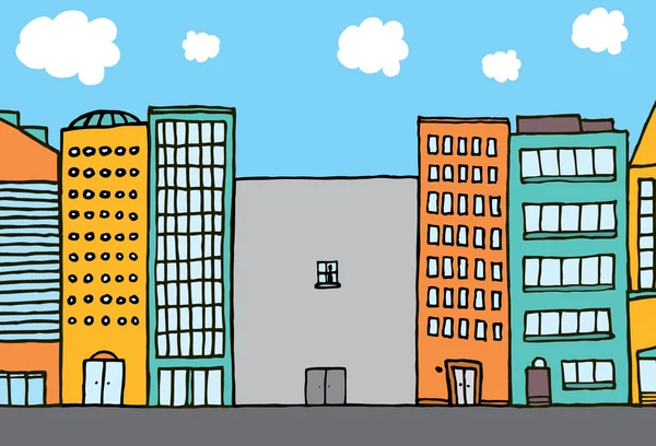 Edificio solitario en la ciudad — Vector de stock