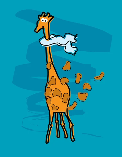 Giraffe met een sjaal — Stockvector