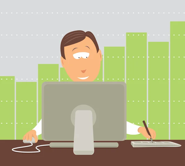 Businessman working with computer Royalty Free Stock Vectors