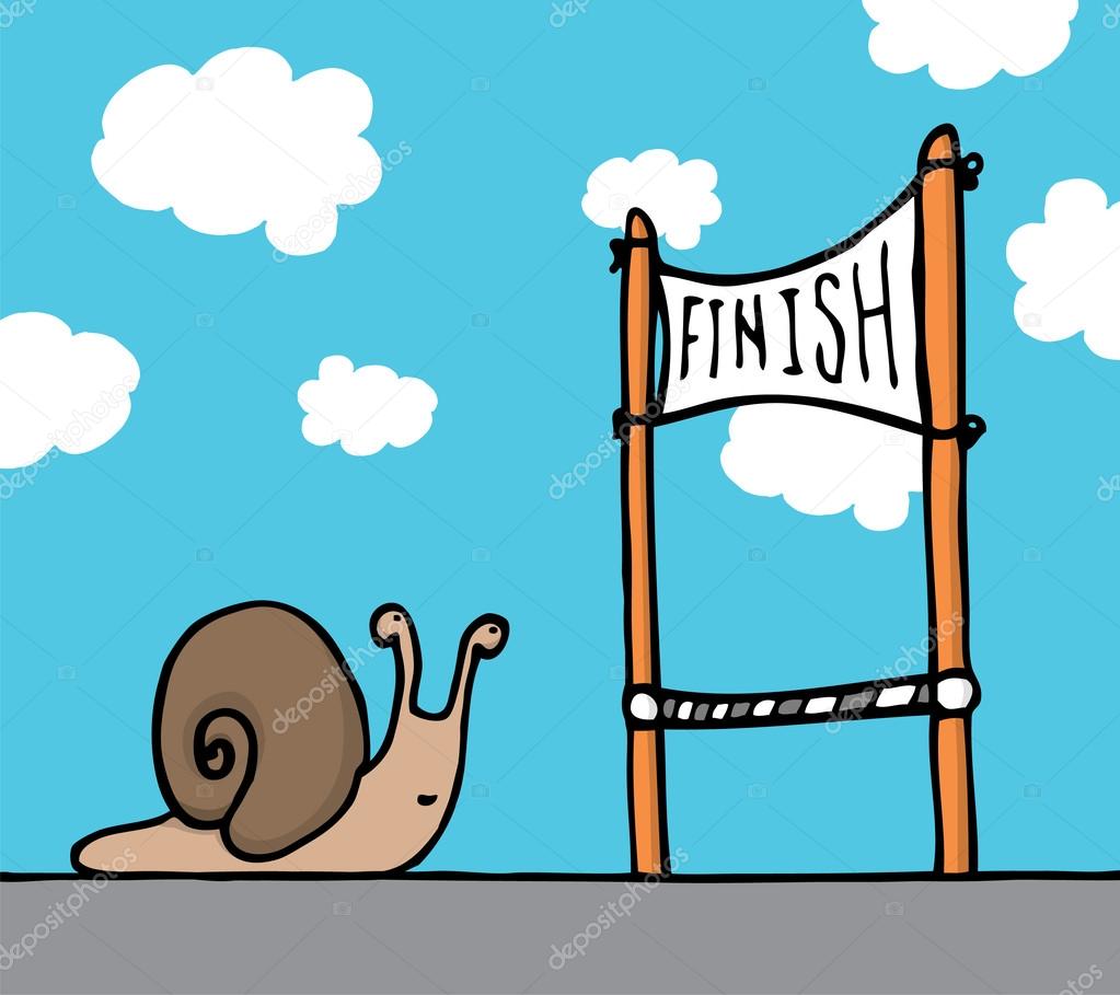 Snail reaching his goal