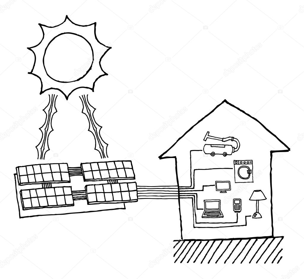 One Continuous Drawn Single Art Line Doodle Sketch Solar Panel Battery  Clean Ecological Renewable Energy Ecology Royalty Free SVG Cliparts  Vectors And Stock Illustration Image 116615140