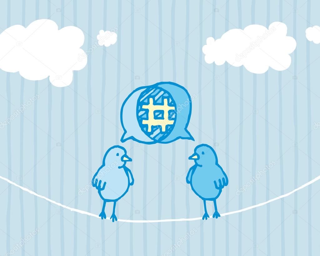 Birds sharing and tweeting
