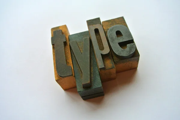 Type word composed with wooden typography — Stock Photo, Image