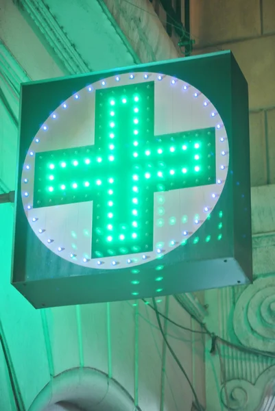 Flashy pharmacy luminous sign — Stock Photo, Image