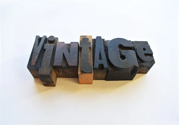 Woodtype letters forming a vintage word — Stock Photo, Image